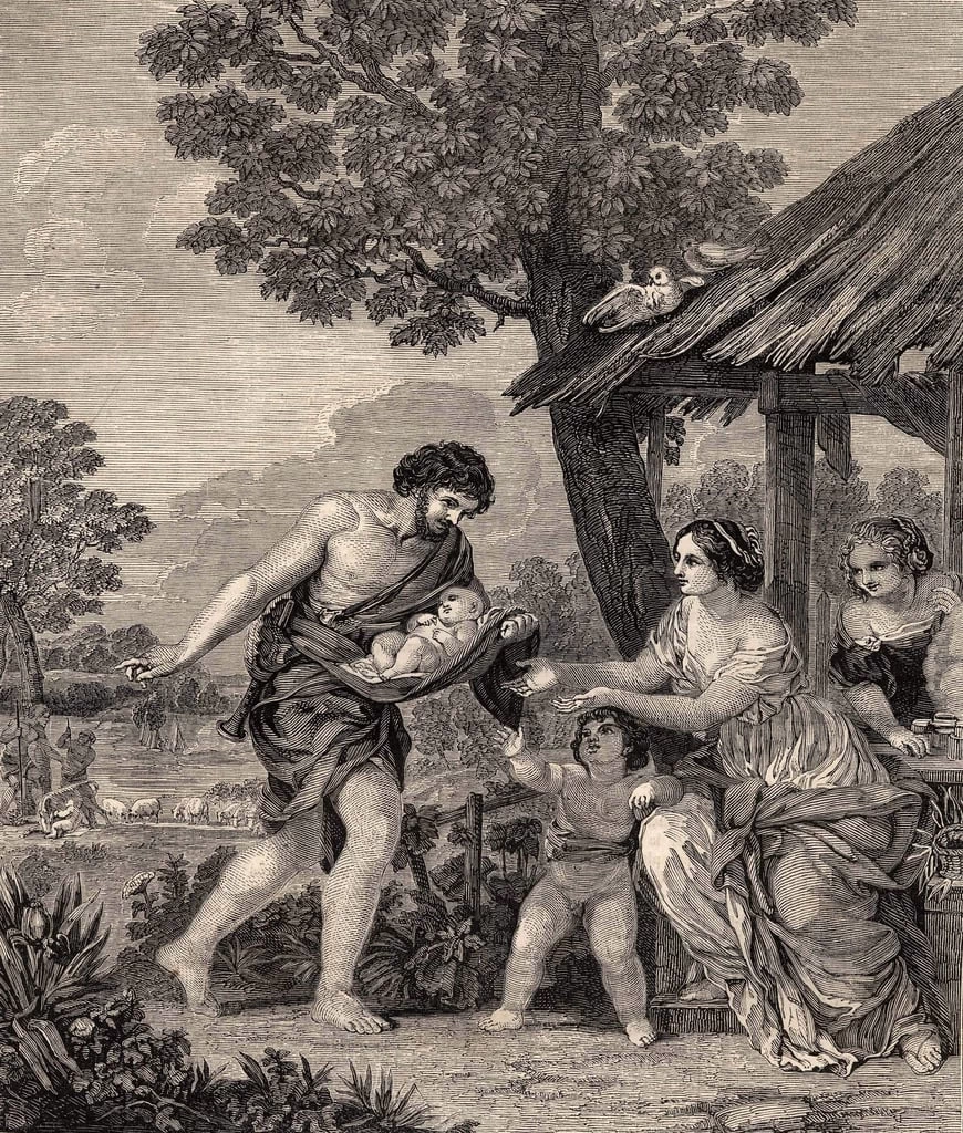 Romolo e Remo, incisione da Pietro da Cortona